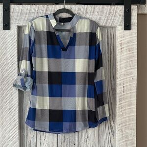 Plaid Button Down Shirt in Blue and Black